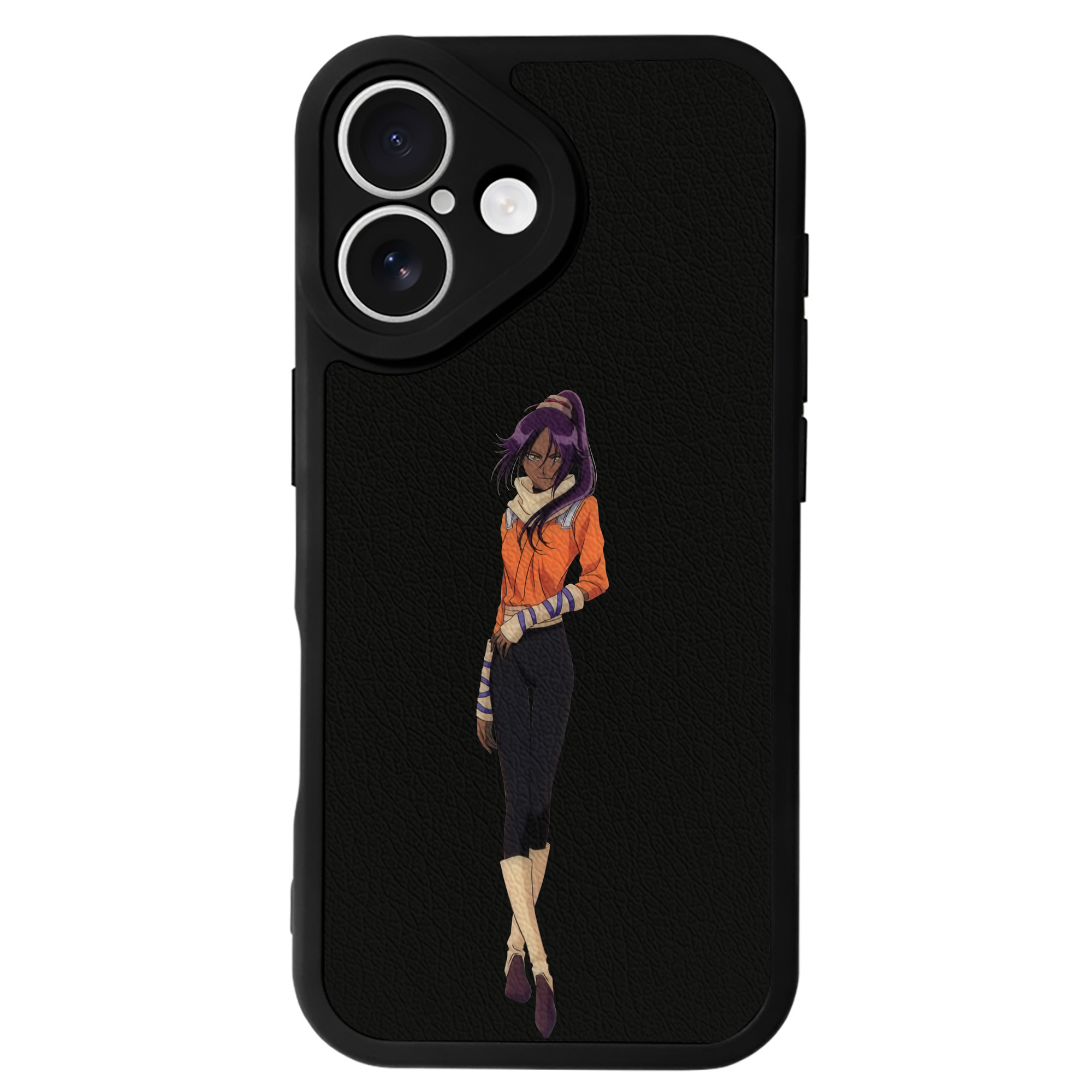 （画像用） ブリーチ 四楓院 夜一（しほういん よるいち） BLEACH Shihouin Yoruichi 【iPhone 16シリーズ対応】シリコンスマホケース（レザー調） 材質：シリコン